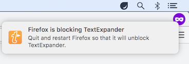 A TextExpander blocking 1Password